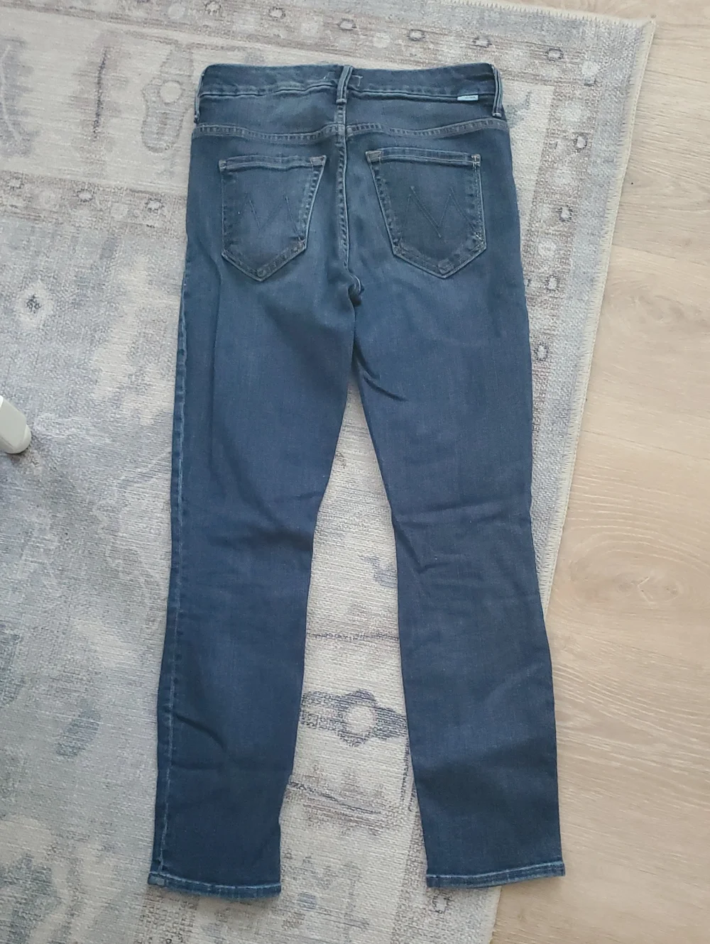 Mother High Waisted Looker Crop Pardon My French Blue Soft Stretch Jeans Sz25